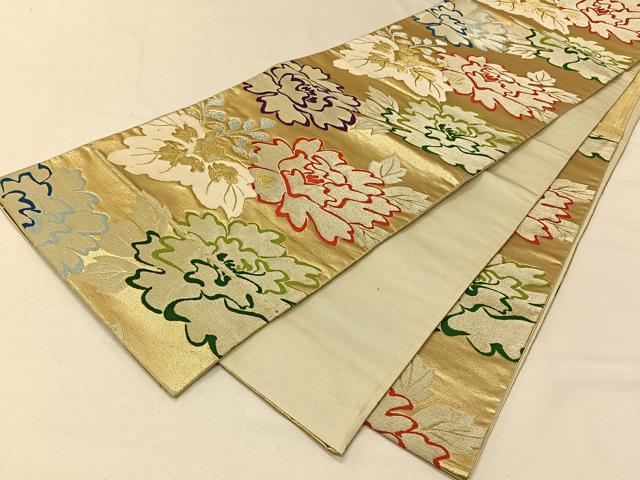平和屋着物◎六通柄袋帯 舞花文 金銀糸 正絹 逸品 CAAV1921qv