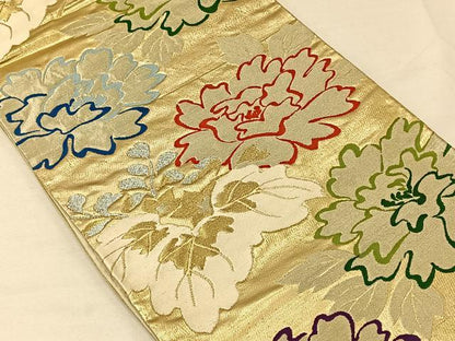 平和屋着物◎六通柄袋帯 舞花文 金銀糸 正絹 逸品 CAAV1921qv