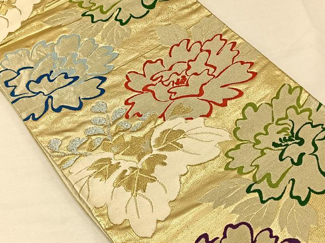 平和屋着物◎六通柄袋帯 舞花文 金銀糸 正絹 逸品 CAAV1921qv