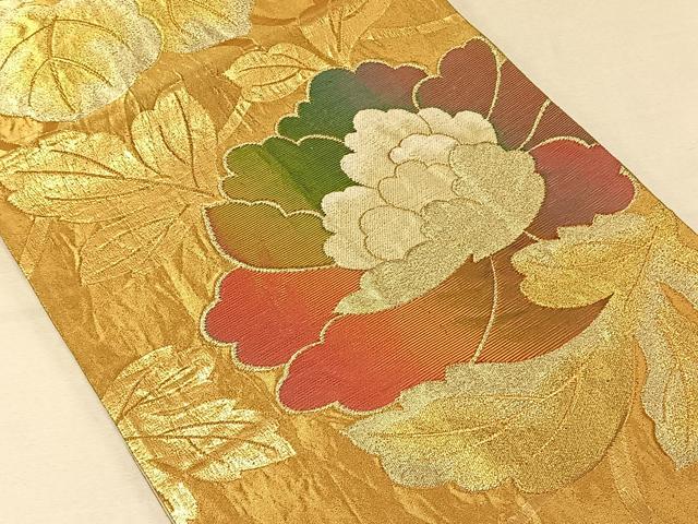 平和屋着物◎六通柄袋帯 草花文 金銀糸 正絹 逸品 CAAV1929qv