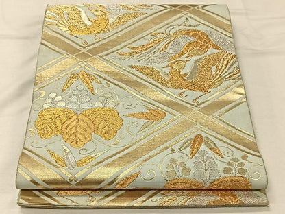 平和屋着物◎六通柄袋帯 花鳥文 金銀糸 正絹 逸品 CAAV1930qv
