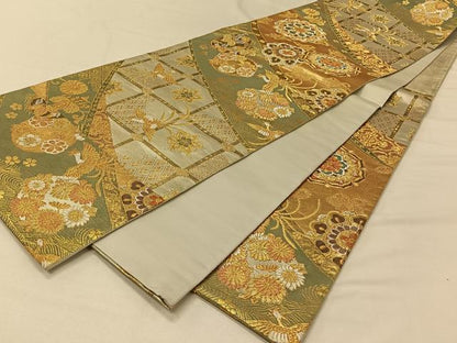 平和屋着物◎六通柄袋帯 唐織 流水大平名錦文 金銀糸 正絹 逸品 CAAV1942qv