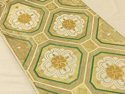 平和屋着物◎六通柄京袋帯　蜀江花文　金糸　CAAV1953qv