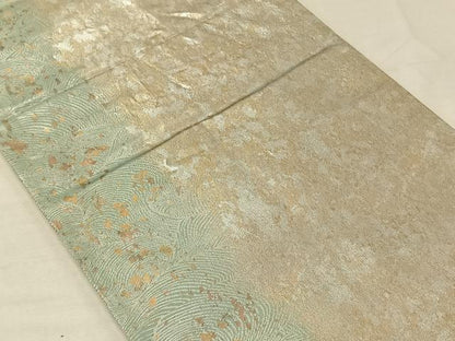 平和屋着物◎六通柄袋帯　立波霞文　引箔　正絹　逸品　CAAV1961qv