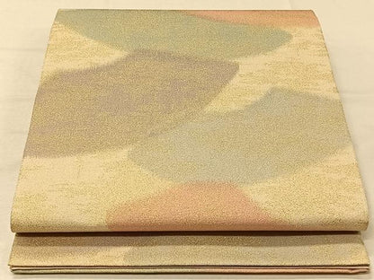 平和屋着物◎全通柄袋帯 砂子つづれ 霞地紙文 金糸 正絹 逸品 CAAV1981qv
