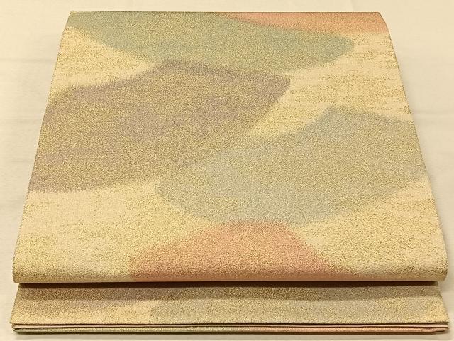 平和屋着物◎全通柄袋帯 砂子つづれ 霞地紙文 金糸 正絹 逸品 CAAV1981qv