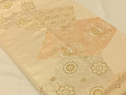平和屋着物◎六通柄袋帯　唐織　鳳凰花文　金糸　正絹　逸品　CAAV1982qv
