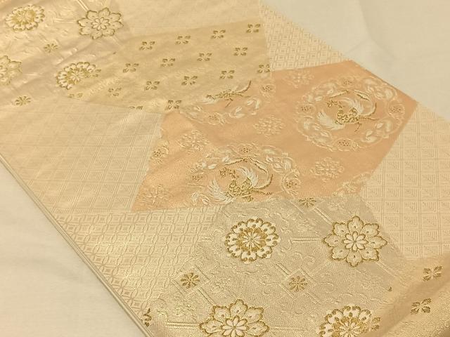 平和屋着物◎六通柄袋帯　唐織　鳳凰花文　金糸　正絹　逸品　CAAV1982qv