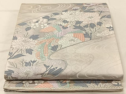 平和屋着物◎全通柄袋帯 唐織 鳳凰花文 正絹 逸品 CAAV1992qv
