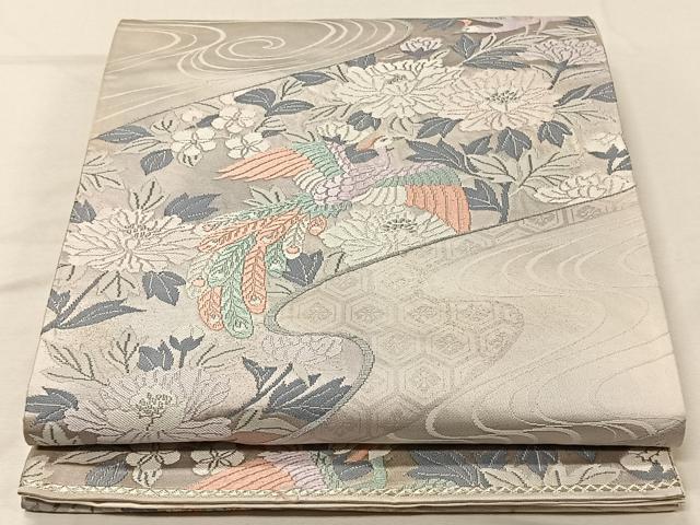 平和屋着物◎全通柄袋帯 唐織 鳳凰花文 正絹 逸品 CAAV1992qv