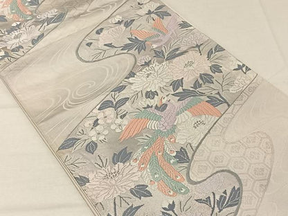 平和屋着物◎全通柄袋帯 唐織 鳳凰花文 正絹 逸品 CAAV1992qv