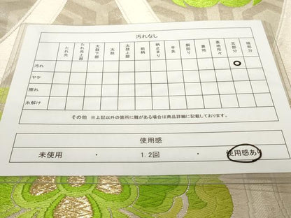 平和屋着物◎六通柄袋帯　唐織　立涌花文　金糸　正絹　逸品　CAAV2256ev