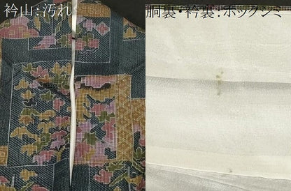平和屋着物■上質な紬　色紙重ね草花文　正絹　逸品　CAAV2616ev