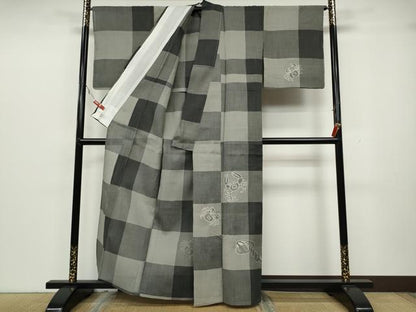 平和屋着物＊夏物　訪問着　小千谷ちぢみ　蟹　貝　麻　逸品　未使用　CAAV2802ut