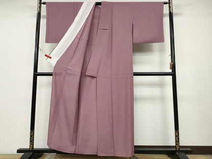 平和屋着物＊夏物　色無地　絽　京紫色　正絹　逸品　CAAV2898ut