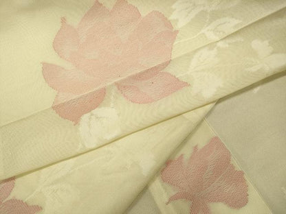 平和屋着物＊夏物　小紋　紗　枝花文　正絹　逸品　CAAV2939ut