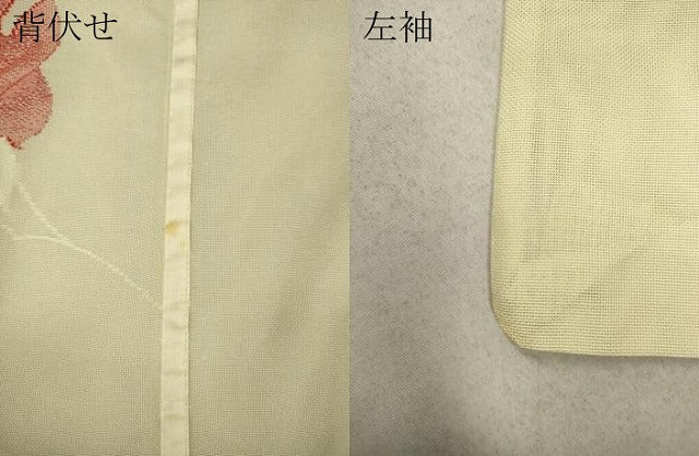 平和屋着物＊夏物　小紋　紗　枝花文　正絹　逸品　CAAV2939ut