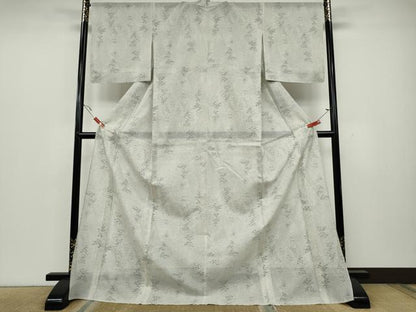平和屋着物＊夏物 本場大島紬 夏大島 白大島 枝葉文 正絹 逸品 CAAV2977ut