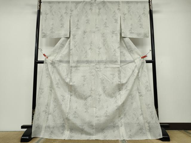 平和屋着物＊夏物 本場大島紬 夏大島 白大島 枝葉文 正絹 逸品 CAAV2977ut