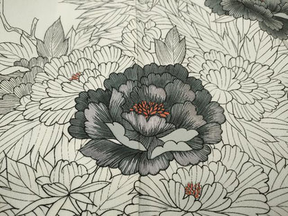 平和屋着物▽訪問着 単衣 刺繍 草花文 正絹 逸品 未使用 CAAV3156ut