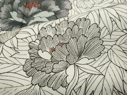 平和屋着物▽訪問着 単衣 刺繍 草花文 正絹 逸品 未使用 CAAV3156ut