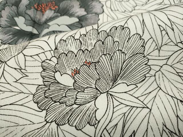 平和屋着物▽訪問着 単衣 刺繍 草花文 正絹 逸品 未使用 CAAV3156ut