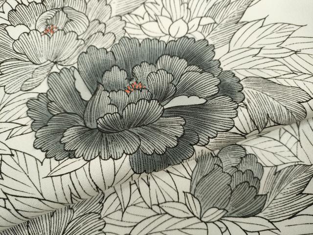 平和屋着物▽訪問着 単衣 刺繍 草花文 正絹 逸品 未使用 CAAV3156ut