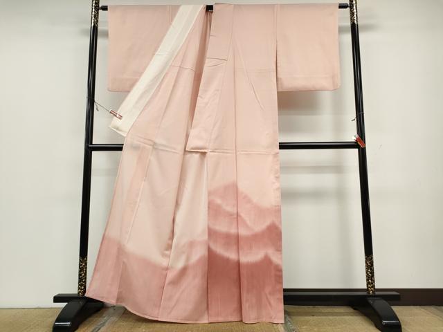 平和屋着物▽訪問着　単衣　紬地　霞文　正絹　逸品　CAAV3158ut
