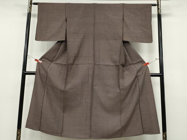 平和屋着物▽上質な紬 単衣 吉祥文 正絹 逸品 CAAV3166ut