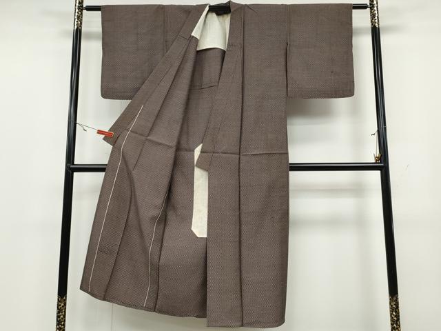 平和屋着物▽上質な紬 単衣 吉祥文 正絹 逸品 CAAV3166ut