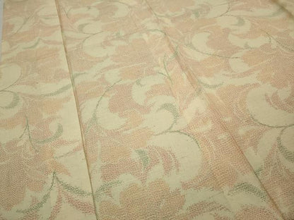 平和屋着物▽結城紬 単衣 草花文 正絹 逸品 CAAV3169ut
