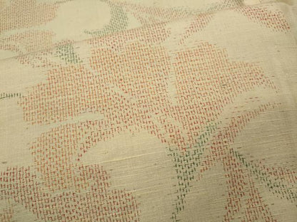 平和屋着物▽結城紬 単衣 草花文 正絹 逸品 CAAV3169ut