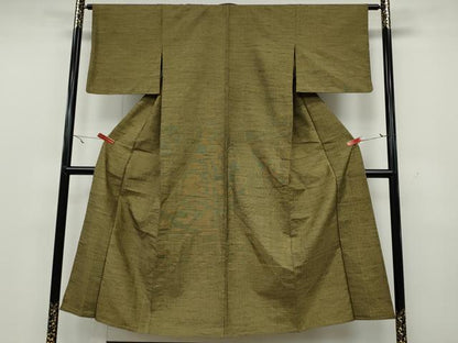 平和屋着物▽上質な紬 単衣 縞 正絹 逸品 CAAV3170ut