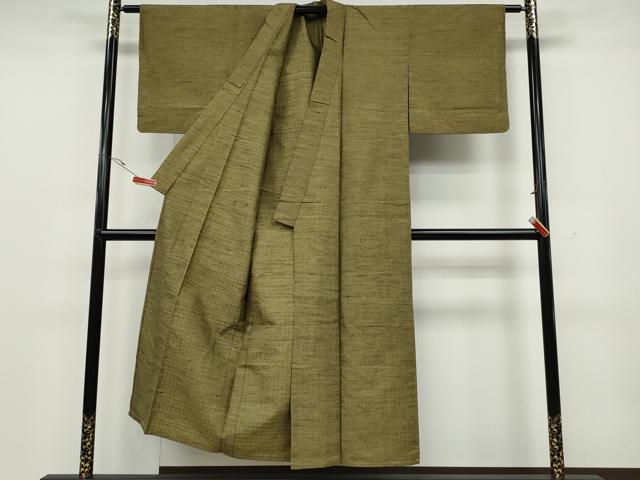 平和屋着物▽上質な紬 単衣 縞 正絹 逸品 CAAV3170ut