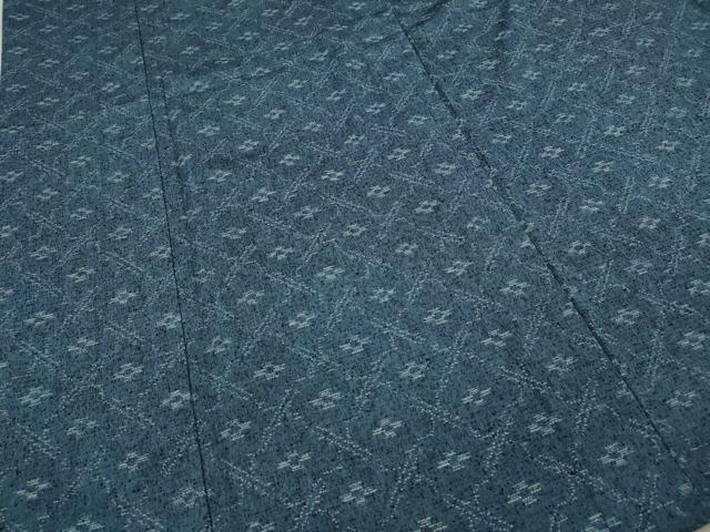 平和屋着物▽上質な紬 単衣 菱花文 正絹 逸品 CAAV3171ut
