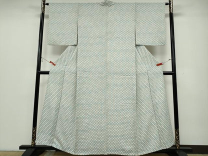 平和屋着物▽上質な小紋 単衣 菊尽くし 正絹 逸品 CAAV3173ut