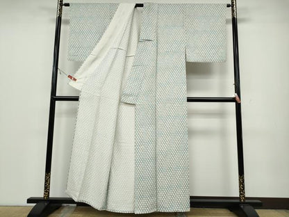 平和屋着物▽上質な小紋 単衣 菊尽くし 正絹 逸品 CAAV3173ut