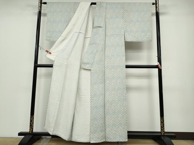 平和屋着物▽上質な小紋 単衣 菊尽くし 正絹 逸品 CAAV3173ut