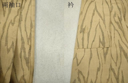 平和屋着物▽上質な紬 単衣 杢目文様 正絹 逸品 CAAV3174ut