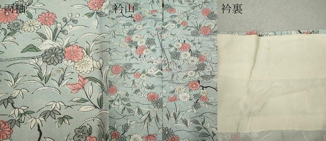 平和屋着物▽上質な小紋 単衣 草花尽くし 正絹 逸品 CAAV3175ut