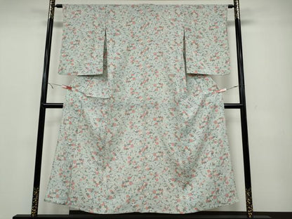 平和屋着物▽上質な小紋 単衣 草花尽くし 正絹 逸品 CAAV3175ut