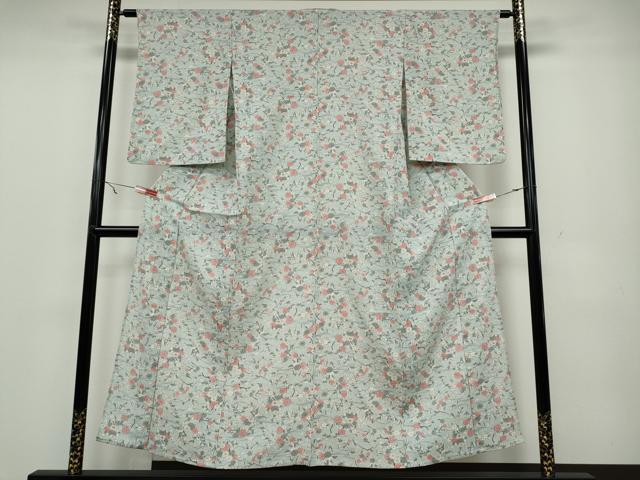 平和屋着物▽上質な小紋 単衣 草花尽くし 正絹 逸品 CAAV3175ut
