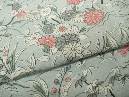 平和屋着物▽上質な小紋 単衣 草花尽くし 正絹 逸品 CAAV3175ut