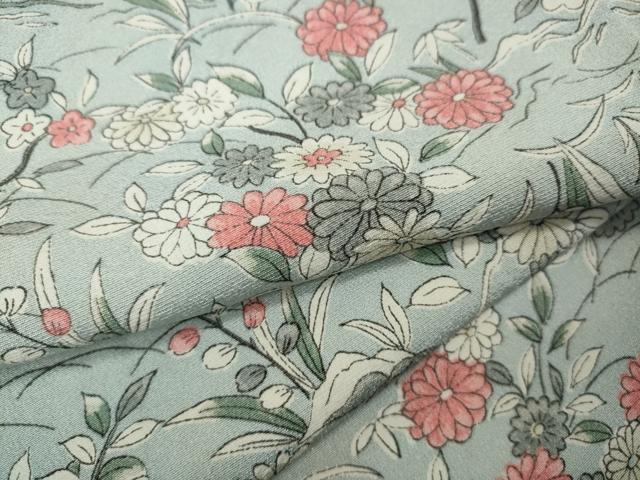 平和屋着物▽上質な小紋 単衣 草花尽くし 正絹 逸品 CAAV3175ut