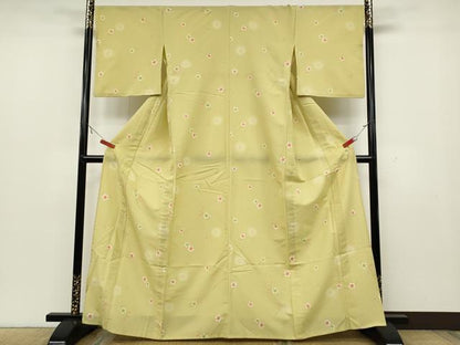 平和屋着物▽小紋 単衣 舞桜文 蛍暈し 洗える着物 CAAV3176ut