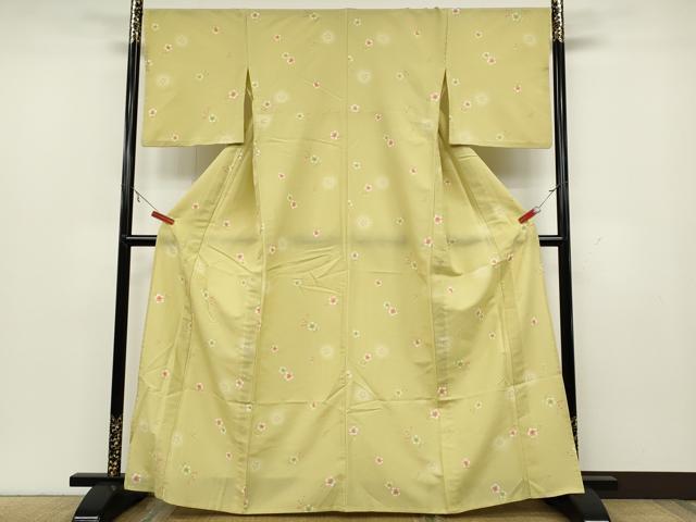 平和屋着物▽小紋 単衣 舞桜文 蛍暈し 洗える着物 CAAV3176ut