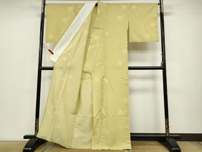 平和屋着物▽小紋 単衣 舞桜文 蛍暈し 洗える着物 CAAV3176ut