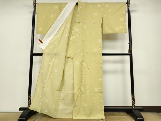 平和屋着物▽小紋 単衣 舞桜文 蛍暈し 洗える着物 CAAV3176ut