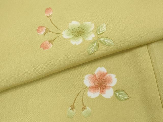 平和屋着物▽小紋 単衣 舞桜文 蛍暈し 洗える着物 CAAV3176ut