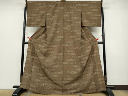 平和屋着物▽小紋 単衣 横段舞花文 洗える着物 CAAV3180ut